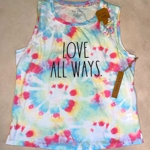NWT Rae Dunn LOVE ALL WAYS‎ Tank and Scrunchie